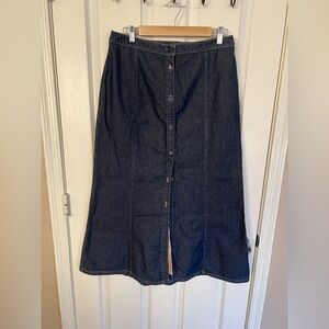 St. John’s Bay Vintage Button Front Denim Midi Skirt – Size 12